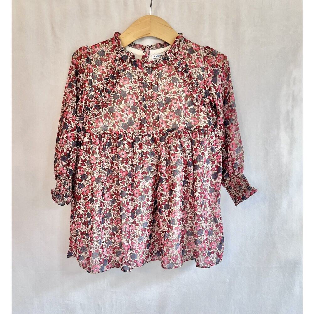Mayoral Long Sleeve Floral Dress 4t